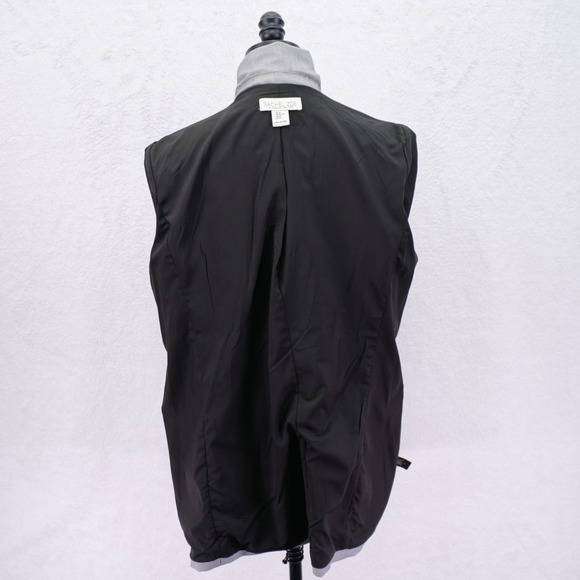 Rachel Zoe XL Gray Check‎ Peak Lapel Blazer Open Lined Polyester Viscose Spandex - Picture 10 of 10